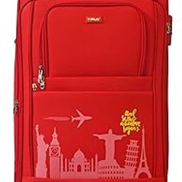 Salsa Plus 78cm Large Check-in Soft Luggage | Stylish Suitcase with TSA Lock | 360° Rotating Wheels | Trolley Bag for Men & Women - Red-11