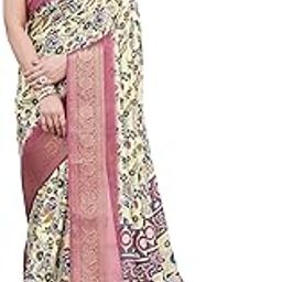 mirchi fashion Women's Silk Blend Kalamkari Printed Saree with Blouse Piece-picture-14