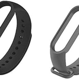 Wristband Band Watch Straps Belt for Original Mi 5 Smart Fitness Band (Combo Pack of 2) (Black, Dark Grey)-26