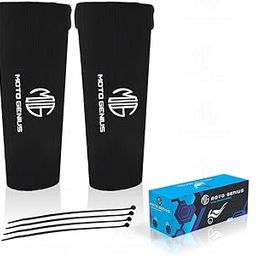MOTO GENIUS Universal Motorcycle Front Fork Seal Covers | Black Waterproof Fabric, Dust & Dirt Protection for Fork Seals-4