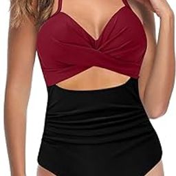 YKingder Women's Monokini Swimsuit High Waist Wrap Swimwear Push Swimwear High Waist Swimsuit-image-87