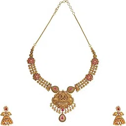 kushal's Fashion Jewellery Ruby Gold Polished Copper Antique Necklace, Gift for Women & Girls, Best for festivals & Special Occasion - 436276-picture-48