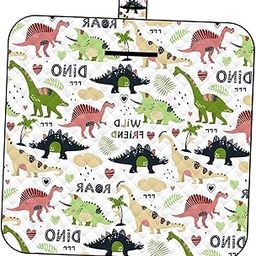 Picnic Blanket Large Multipurpose Camping Mat for Family Travel Grass Adults 200x200cm Dinosaur Pattern-image-5