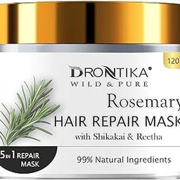 Drontika Wild & Pure Korean Rosemary Oil Hair Mask For Dry & Frizzy Hair With White Fenugreek And Camellia | Hair Mask For Smoothening Hair, Deep Conditioning And Hair Fall Control | For Men & Women | 120ml, 1 Count-image-0
