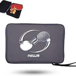 PHLLIN Table Tennis Racket Cover I TT Racket Bag I Soft Feel Portable Waterproof Table Tennis Bat Carrier I Ping Pong Paddle Case I Table Tennis Practice Equipment - Grey-image-70