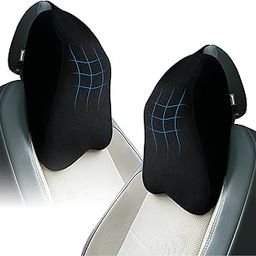 OBEROI'S TRADERS Car Neck Rest Pillow | Seat Cushion | 2 Years Warranty | Ultra Soft Memory Foam for Neck and Cervical Support to Relief Neck Pain & Reduced Tension (Velvet Black (Pack of 2))-18