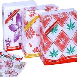 SofTouch 2 Ply Printed Velvet Tissue paper napkin 50 Pcs each- Set of 3 (Multicolor)-picture-26