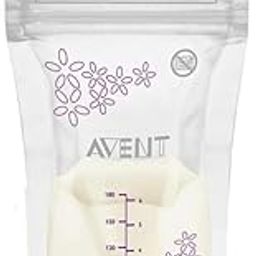 Philips Avent Breast Milk Storage Bags - 25 Bags | Ultimate Protection for Your Breast Milk | Can be stored in The Fridge or Freezer | Pre-sterilized for immediate use | SCF603/25-27