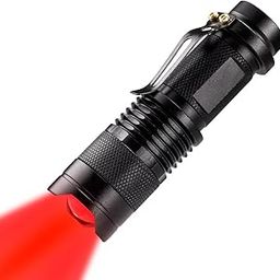 WAYLLSHINE High Power Red LED Flashlight, Single Mode Powerful Light Torch for Astronomy, Aviation, Night Observation - Black-23