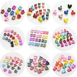 CHOTALIYA 20 Pieces Mini Hair Clips Set Multicolor Colors, for Girls Baby Toddler Girls Decorative Bun Tiny hair-image-95