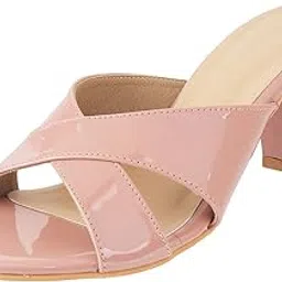 mochi Women's Faux Leather Fashion Heel Mule Slip-on Sandals-picture-29