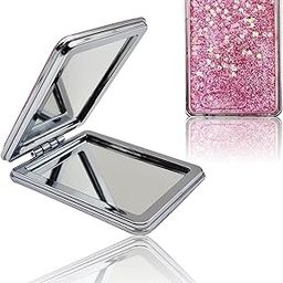 MAJESTIQUE Square Magnifying Compact Mirror, Perfect for on-The-go Touch-ups - Color May Vary-35