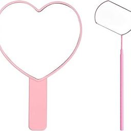 TBWHL Heart-Shaped Travel Handheld Mirror, Cosmetic Hand Looking Glass with Handle Hand Held for Shaving Single-Sided Portable Travel Vanity Mirror Men & Women (Lash Mirror & Heart Mirror, 2)-4