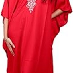 Women's Ruby Rush Embroidered Kaftan – Beach Cover-Up | Free Size Fits M to 5XL | Holiday Wear-image-26