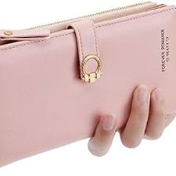 Women Wallet Slim |Stylish Bifold Long Purse Clutch | Phone,Cash,Coin, Credit Card Holder, with Zip Pocket for Girls and Ladies (Pink)-image-73