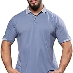 instafab Plus Men's Polo T-Shirt for Casual Wear | Short Sleeve | Polo Neck | Half-Button Closure | Plus-Size Fit | T-Shirt Crafted with Comfort Fit for Everyday Wear-picture-23