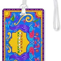 Indian Theme - 02 Luggage Tags, Bag Tag Travel Id Labels Tag for Baggage Suitcases Bags with Silicon| Multicolor-24