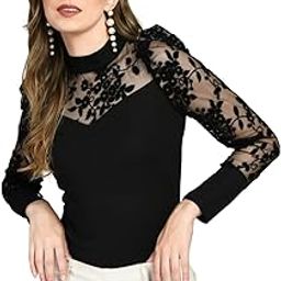 Women Regular Sleeve High Neck Solid Top-40