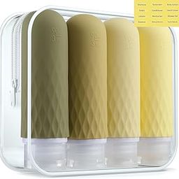 Silicone Travel Bottles for Toiletries, Containers TSA Approved for Travel Size, Waterproof and Refillable Silicone Travel Bottles for Shampoo Conditioner 4 Pack (Brown)-10