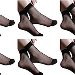 Ultra-Thin Black Sheer Net Skin Ankle Length No Show Women/Girl Socks(6 PAIR)-image-22