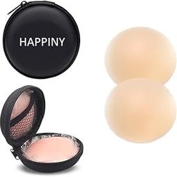 Women's & Girls Reusable Silicone Nipple Cover, Free-Size Adhesive Nipple Pads, Invisible Bra Pad, Thin Silicone Nipple Coverups Pasties (Beige, 1 Pair)-24
