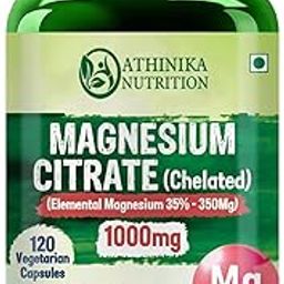 Magnesium Citrate (Chelated) 1000mg | Support Heart And Bone Health | Good For Muscle Relaxation - 120 Veg Capsules-image-60
