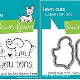 Lawn Fawn Love You Tons Clear Stamp and Steel Die Set - Includes One Each of LF598 (Stamp) & LF600 (Die) - Custom Set-picture-18