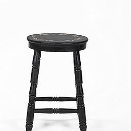 Chumbak Farmhouse Stool - Round (1 Seater Stool, Mango Wood, Black)-image-49