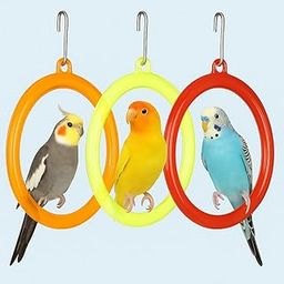 VAYINATO® Bird Cage Swing Toy (Pack of 3) – Random Color Plastic Hanging Rings for Cockatiel, Budgie, Lovebird, Finch, Sparrow, Conure – Interactive Cage Accessories by Petzlifeworld-image-23