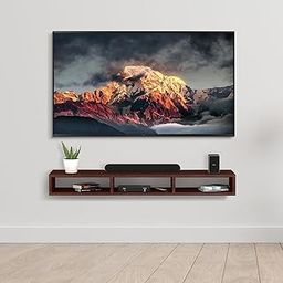 Torche Wooden Wall Mounted Tv Unit, Tv Cabinet For Wall, Tv Stand For Wall, Tv Stand Unit Wall Shelf For Living Room, Set Top Box Stand (Dark Oak-Glider) - 18 X 58 X 5 Cm-picture-20