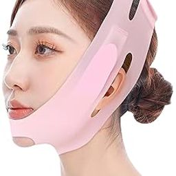 GLUN® Reusable Silicone Double Chin, Face Slimming Cheek V Face Line Belt Breathable Chin Lift Up Reducer, Silicone Mask Chin Fat Compression Garment V-shaped Double Chin Eliminator-17