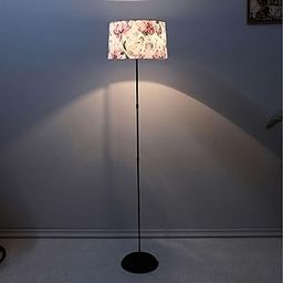 tu casa Black Metal-Iron Base Foldable Floor Lamps with Cobra Saffron Print & Satin Shade for Bedroom, Living Room, Lounge, Office Area, Gifting Without Bulb for Home Decoration (Height - 57")-image-20