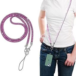 GadgetBite Diamond Charm Phone Lanyard -Cross body lanyard, Mobile Holder Strap, Hands-Free Neck Hanging Chain Accessory, Compatible with iPhone & Most Smartphones, Charms for Phone Case.(Rose Pink)-22