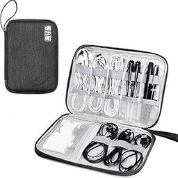 OXMEZA Electronics Accessories Organizer Bag Travel Gadget Bag for Cables Plug and More Perfect Size Fits for Pad Phone Charger Hard Disk (Slim Shape Black)-picture-28