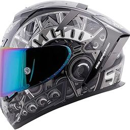 Steelbird SA-2 Terminator 2.0 Full Face Graphic Helmet in Glossy Finish with Chrome Visor-picture-7