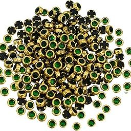EmbroideryMaterial Emerald Green Flat Back Kundan Stones Beads for Craft, Embroidery Work, Jewellery Making, Aari Work, Bangles, Clothes Designing (Round, 500 Pieces)-image-12