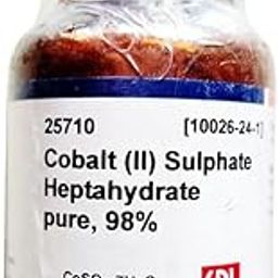 SRL Cobalt (II) Sulphate Heptahydrate 98% Purity, 100gm, CAS: 10026-24-1, Molecular Formula: CoSO4.7H2O, Storage: Room Temperature, Shelf Life: 60 Months, for laboratory and industrial use-87