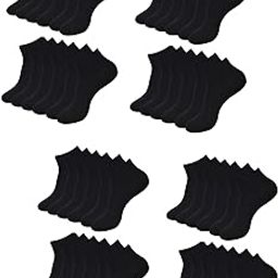 Bulk Black Ankle Solid Cotton Socks for Men, Women, Kids. Made with 100% Combed Cotton & Spandex, Ultra-Breathable, soft & Stretchable for Home/Office/School/Sports.-image-107