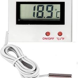 Accu-Msr Plastic Temperature Meter With On/Off Button|Aquarium Temperature Meter For Fish Tank|Thermometer For Room Temperature,Digital Thermometer Sensor Wired-16