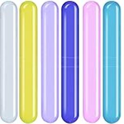 ERZA Toothbrush Travel Case, Dust-Proof Portable Breathable Travel Clear Toothbrush Holder for Traveling, Camping, Home, School, Business, Toothbrush Travel Container, Random Color, Pack of 12-image-44