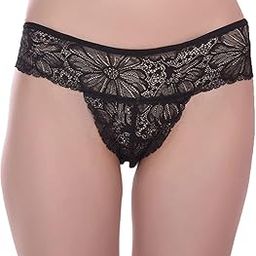 Women's Polyester,Sexy Lace Thong Panty/Bikini Briefs/Low Waist Underwear/Stylish Designer Innerwear(Colour-Black, Sz-L)…-picture-19