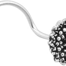925 Sterling Silver handmade Antique oxidised nose pin for womens-36