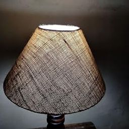 THE LIGHT SHADOW Handmade Fabric Table Lamps, Desk Lamp for Reading, Lamps for Bedroom Living Room, Round Jute Table Lamp Nightstand Dimmable Table Lamp-30