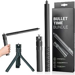 3-in-1 Bullet Time Handle Bundle with Invisible Selfie Stick & 360° Rotating Tripod – Foldable Monopod Rod for Insta360 One X4, X3, ONE R, RS, and Ace Pro Accessories (Black)-26