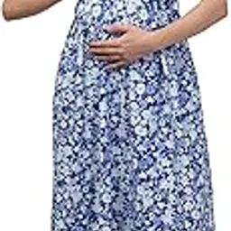 zuvino Maternity Dresses for Women || Cotton Feeding Dress with Zipper || Premium Pregnancy Dresses for Women || Maternity Shoot Gown for Pregnant Women.-picture-30