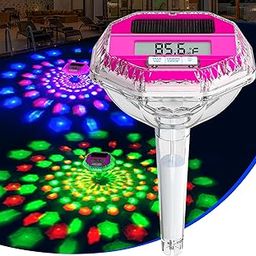 Sinbyuer Optimized Solar Digital Pool Thermometer with Dynamic Light Show | Floating Pool Temperature Thermometer - Oversized LCD Screen for Easy Readings | Pools Temperature Gauge for Hot Tubs -Pink-image-29