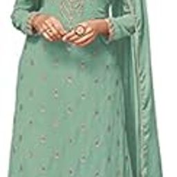 Georgette and Santoon Anarkali Suits for Women - Anarkali Gown 2021 | Semi-Stitched, Turquoise-picture-50