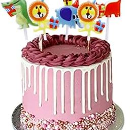 partytoko jungle theme candles/jungle theme/safari animals birthday candle for jungle animals theme party - pack of 5- Multi color-image-20