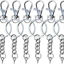 KReating Dot Set of 10 Big Swivel Lanyard Clasps with 10 Flat Keychains, 10 Jump Rings and 10 Nickel Screw Eye Pins for Craft and DIY Creations (KRB-Set10)-image-68