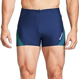 Men's Square Leg Athletic Swim Jammers Durable Training Splice Team Swimsuit-image-19